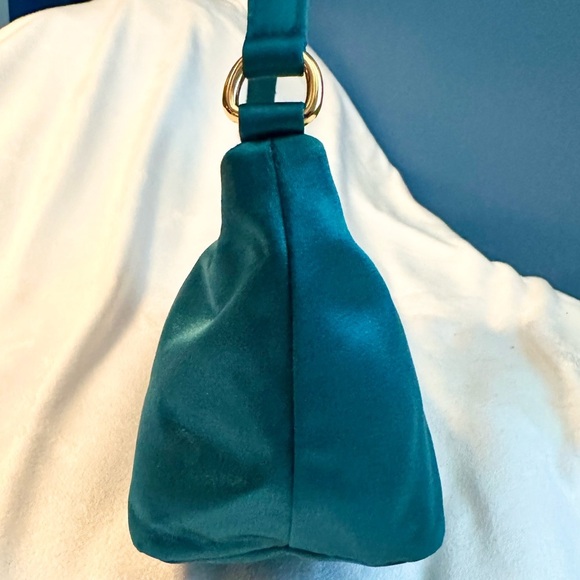 PRADA Satin Mini Hobo Bag Purse in Aqua Teal RARE with COA Authentic - Picture 7 of 16